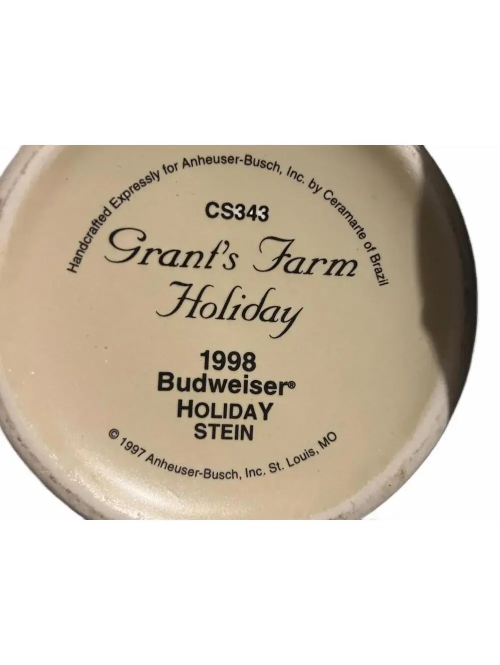 Budweiser 1998 Holiday Stein 